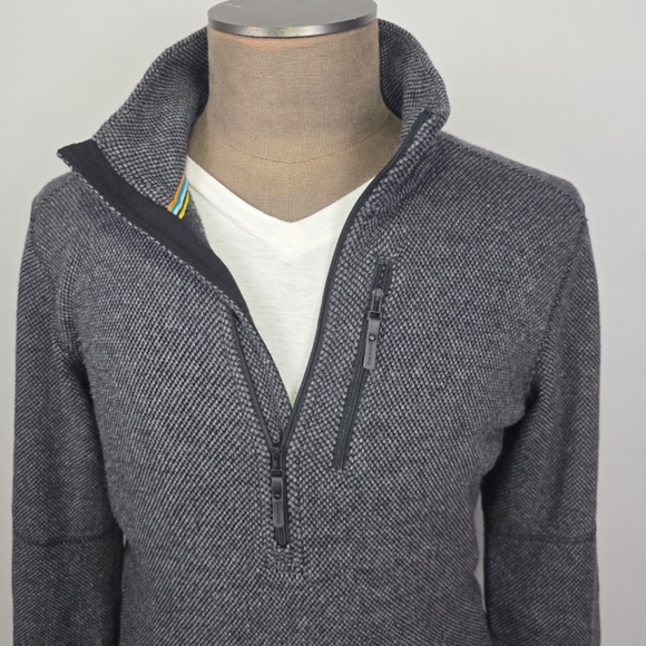 Smartwool Fleece Half Zip Sweater Jacket Grey Heritage Trail Men's M Wool Blend - Picture 2 of 11